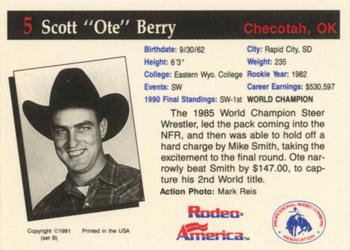 1991 Rodeo America Set B #5 Scott Berry Back